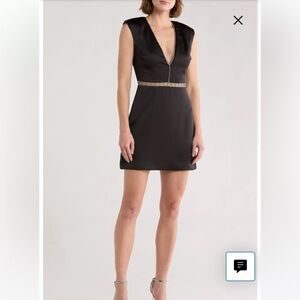 Elegant Ramy Brook Teigan NAVY Dress with Embellished Waist SAMPLE size 0-2 $595